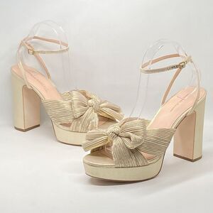 Loeffler Randall Natalia Pleated Platform Sandals size 10